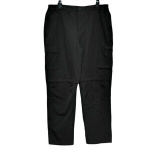 Gash Hao Men's Black Convertible Cargo Pants Shorts Elastic Waist Size 36X30